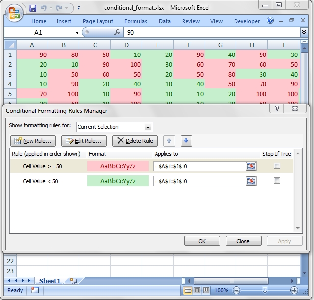 openoffice conditional formatting based on formula